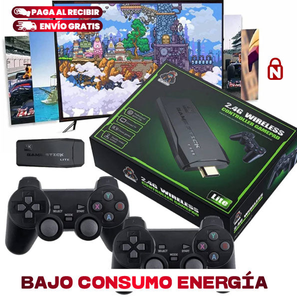 MINI CONSOLA RETRO 4K CON DOS CONTROLES