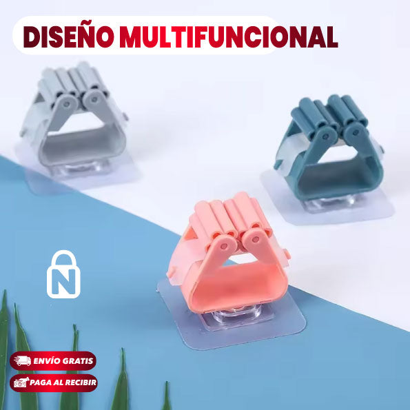 SET 4 SOPORTE DE PARED PARA TRAPEADOR DE ESCOBAS