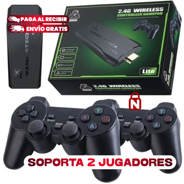 MINI CONSOLA RETRO 4K CON DOS CONTROLES