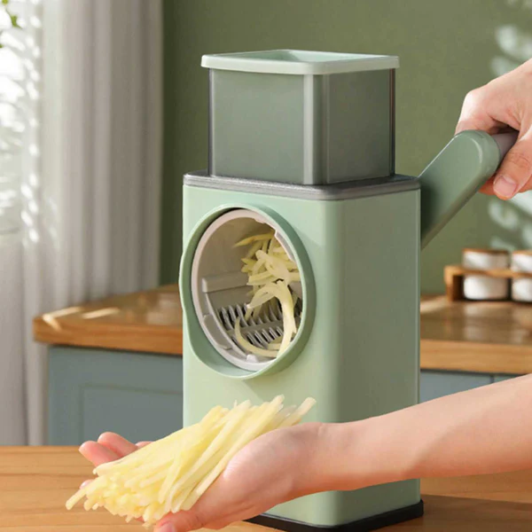 RALLADOR CORTADOR GIRATORIO DE VERDURAS 4 EN 1