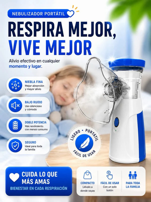 RespiraFácil Nebulizador Portátil Ultrasónico Silencioso