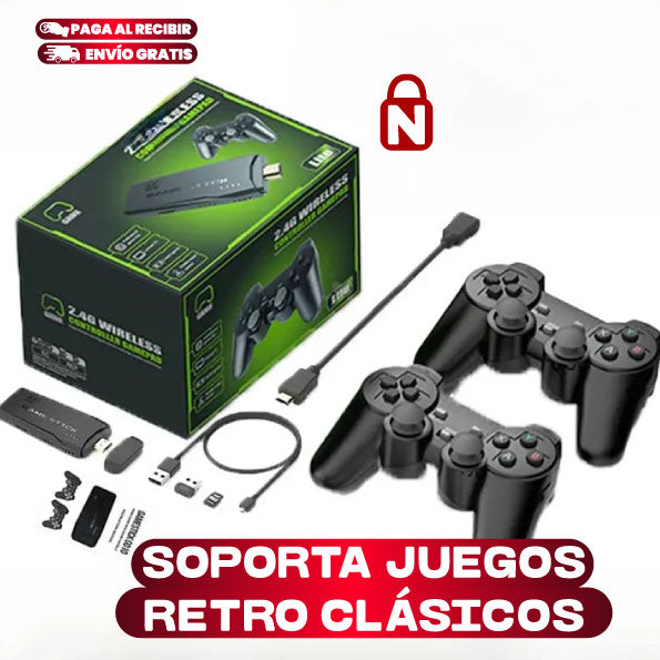 MINI CONSOLA RETRO 4K CON DOS CONTROLES